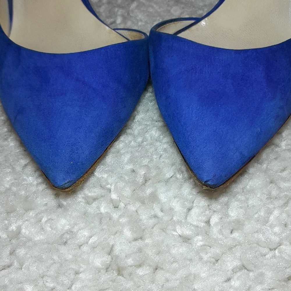 BRAIN ATWOOD BLUE Suede D Orsay Pumps Size 39.5 Euro - Picture 6 of 17